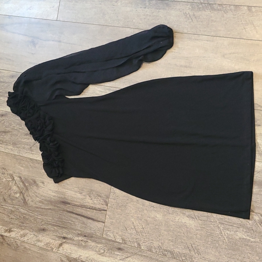 One sleeve little black dress